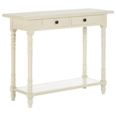Heritage Ivory Wooden 2 Drawer Console Table with Lower Shelf