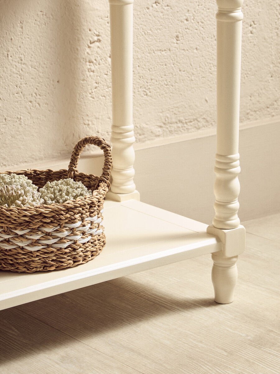 Heritage Ivory Wooden 2 Drawer Console Table with Lower Shelf