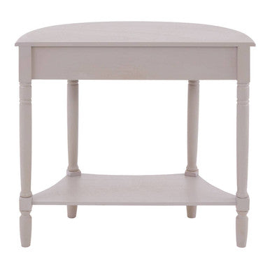 Grey Putty Natural Wood One-Drawer Console Table with Open Lower Shelf and Carved Spindle Legs, Heritage