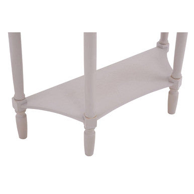 Grey Putty Natural Wood One-Drawer Console Table with Open Lower Shelf and Carved Spindle Legs, Heritage