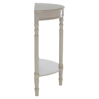 Heritage Grey Putty Wooden Half Moon Console Table with Spindle Legs