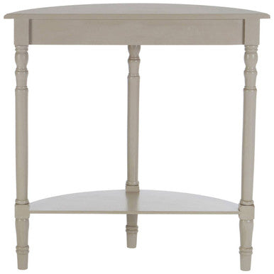 Heritage Grey Putty Wooden Half Moon Console Table with Spindle Legs