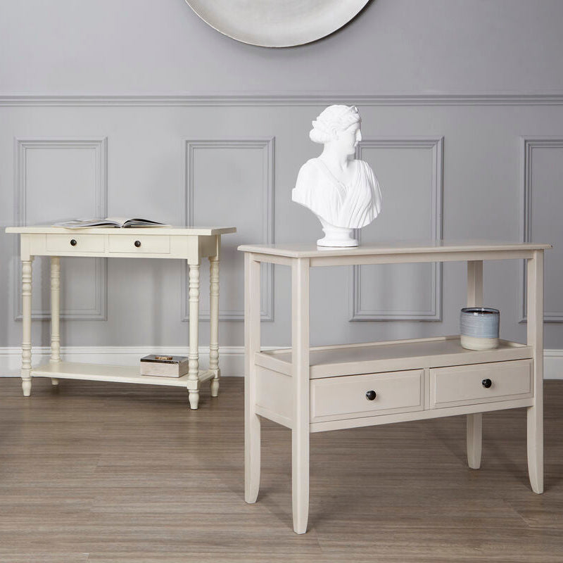 Heritage 2 Drawers Grey Console Table