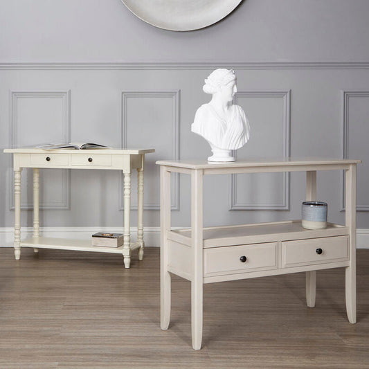 Heritage 2 Drawers Grey Console Table