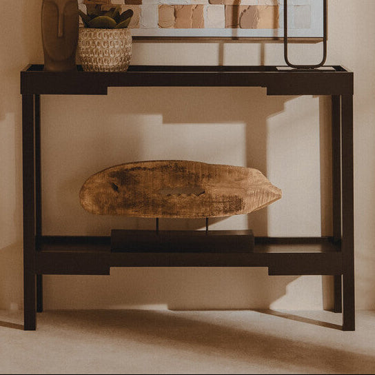 Osaka Black 2 Tier Console Table