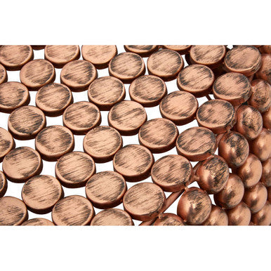 Gold Interlinked Beaded Iron Copper Finish Coffee Table, Templar