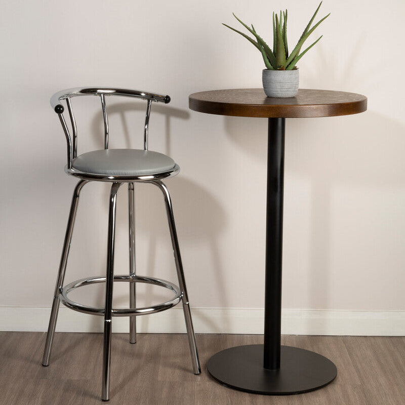 Grey Padded Seat Revolving Bar Stool