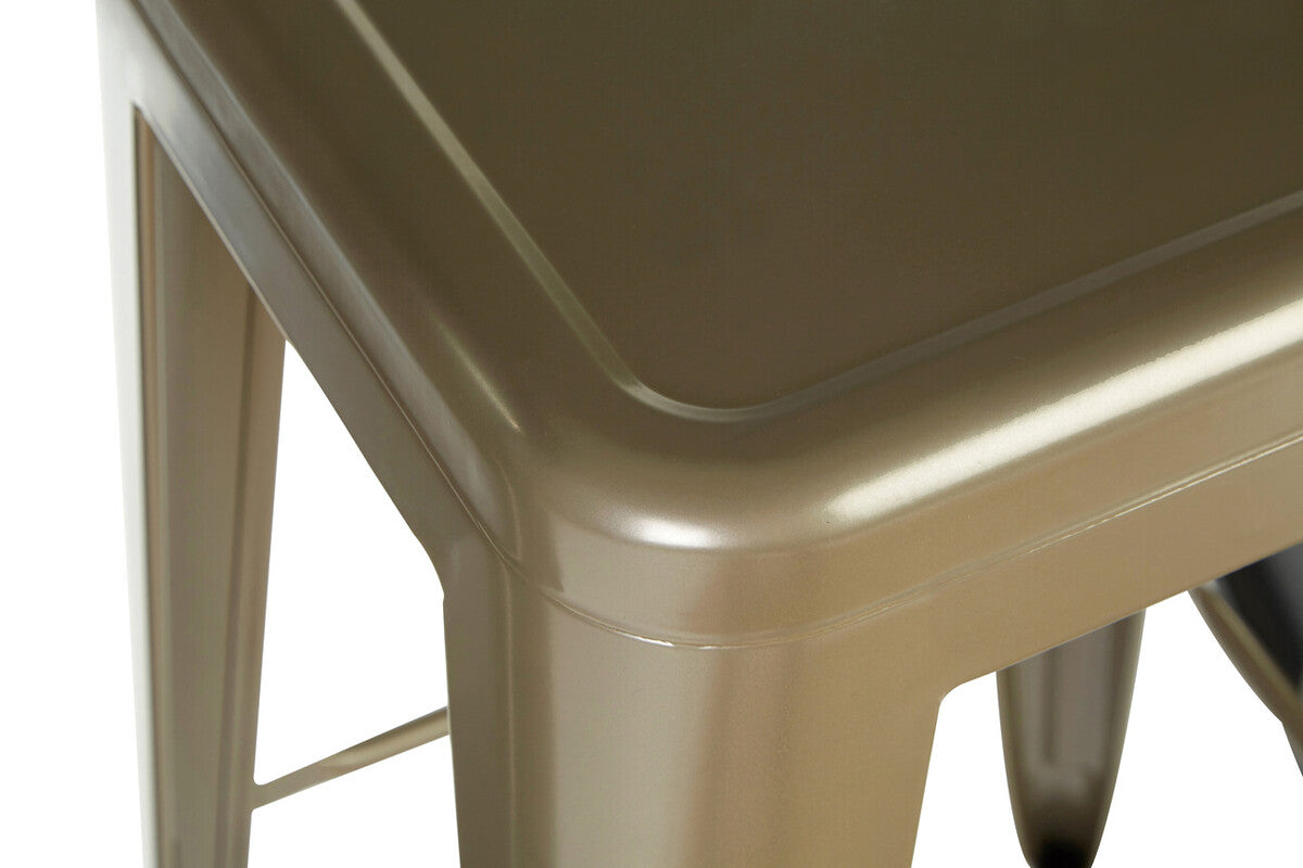 Champagne Powder Coated Metal Cubic Stool