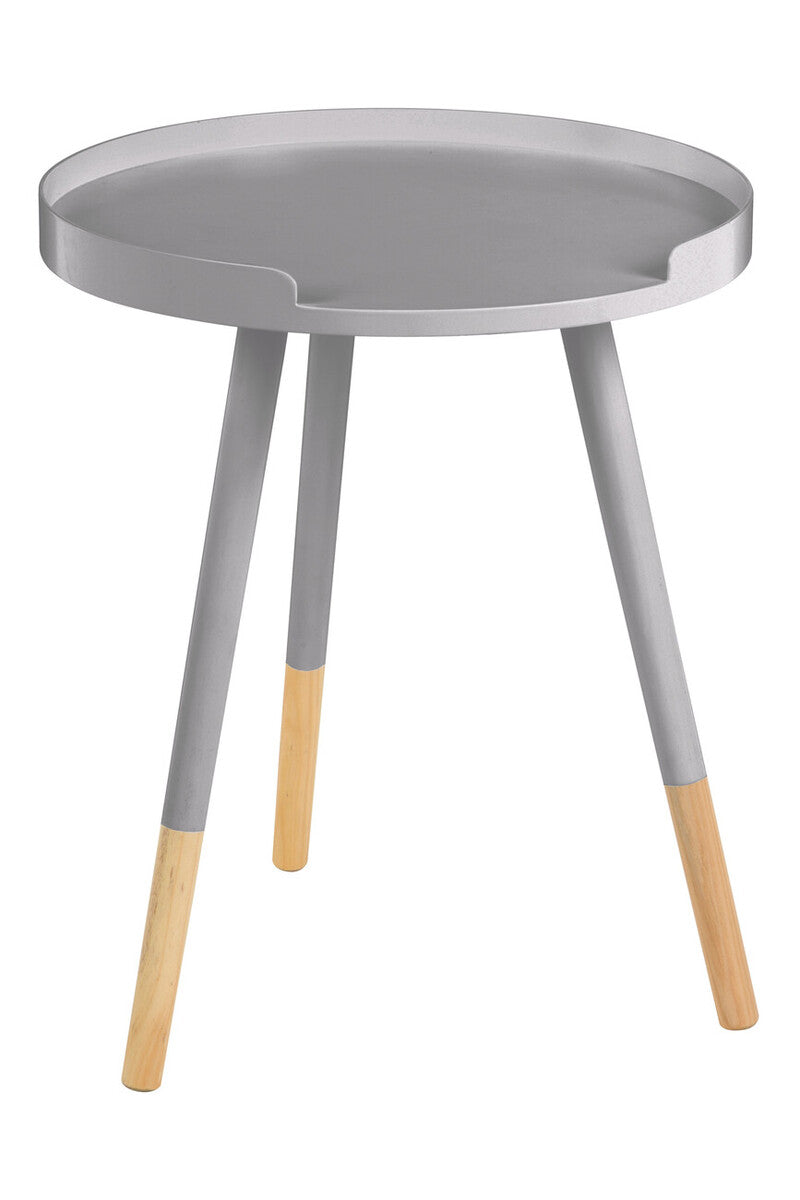 Viborg Grey Pine Wood Small Round Side Table