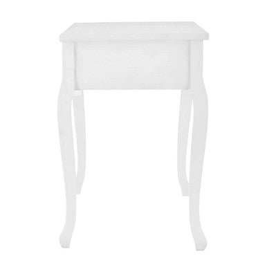 White Coastal Pinewood Console Table with Mix Material Drawer Fronts, Weymouth