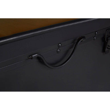 Black Wood and Iron Coffee Table with Hinged Top, New Foundry