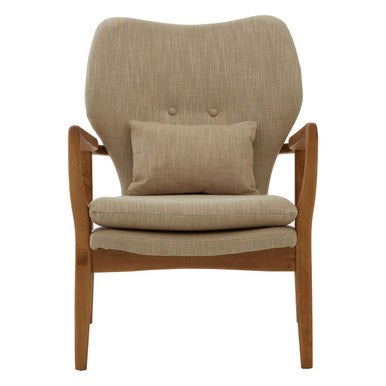 Stockholm Beige Fabric Chair with Wooden Frame