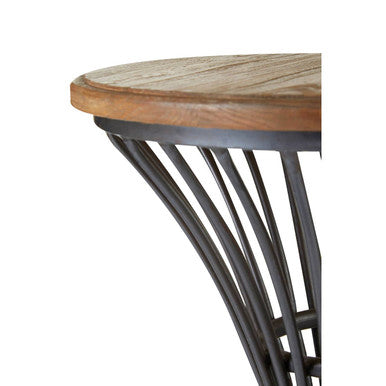 New Foundry Elm Wood And Metal Bar Stool