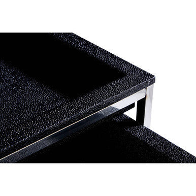 Pacific Black Shark Skin Effect Set of 2 Nesting Tables
