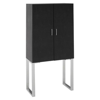 Pacific Black Faux Shark Skin Small Cabinet
