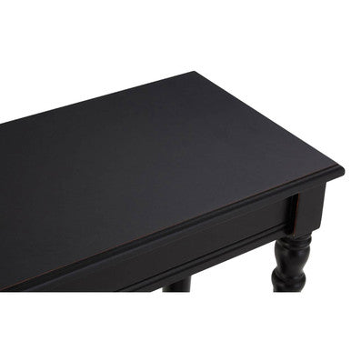 Heritage Black Wooden Console Table with Lower Shelf