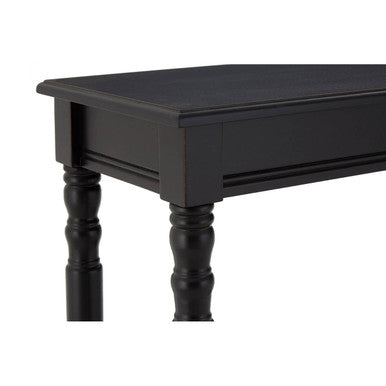 Black Wooden Console Table with Carved Legs and Lower Shelf | Heritage