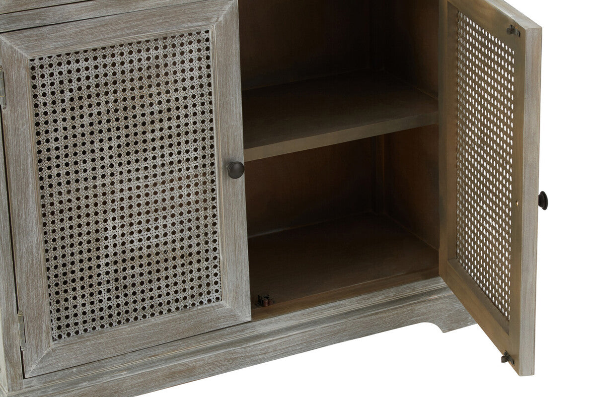 Heritage Grey Wash Lattice Door Cabinet