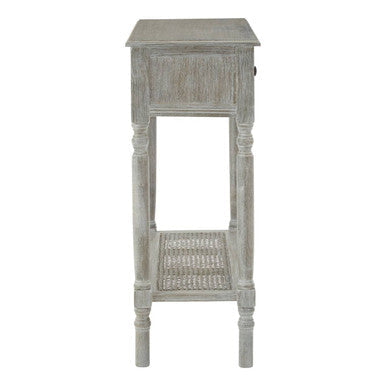 Heritage Grey Wash Wooden 2 Drawer Console Table with Lower Shelf