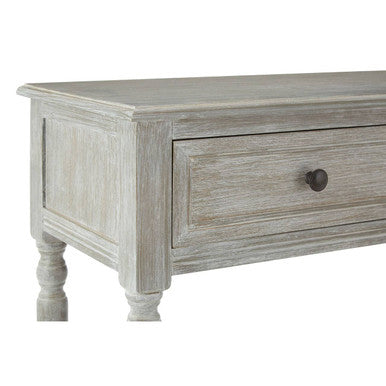 Heritage Grey Wash Wooden 2 Drawer Console Table with Lower Shelf