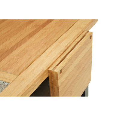 Black Kitchen Trolley with Granite Chopping Surface Glenn | Harlow