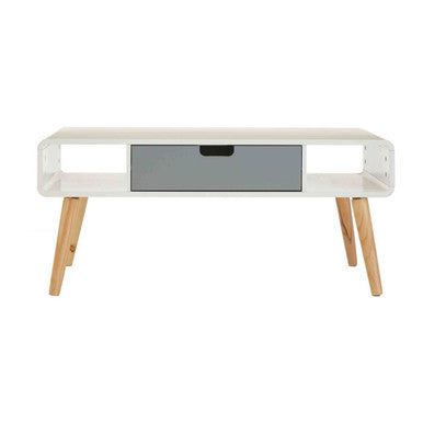 Milo White and Grey Finish 1 Drawer Coffee Table