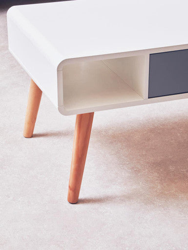 Milo White and Grey Finish 1 Drawer Coffee Table
