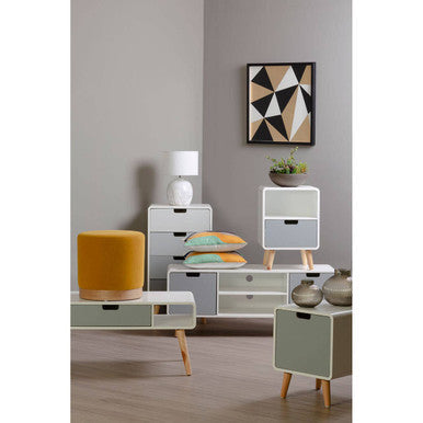 Milo White and Grey Finish 1 Drawer Coffee Table