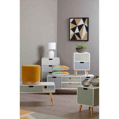 Milo White and Grey Finish 1 Drawer Coffee Table
