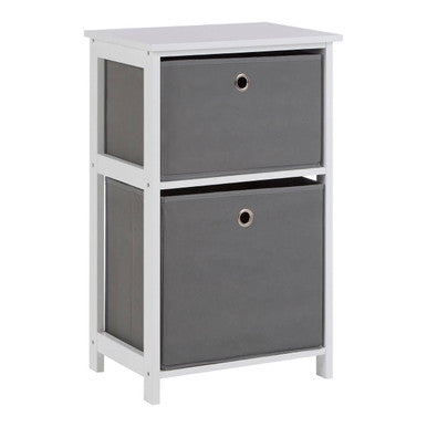 Lindo Grey Fabric 2 Drawer Chest