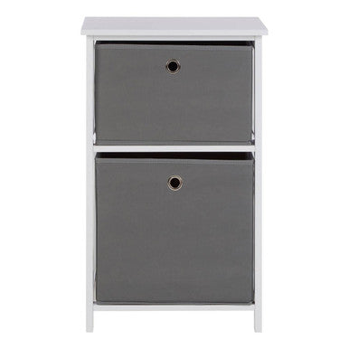 Lindo Grey Fabric 2 Drawer Chest
