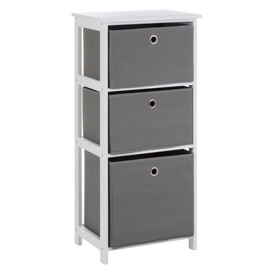 Lindo Grey Fabric 3 Drawer Chest