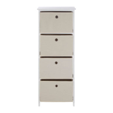 Lindo Natural Fabric 4 Drawer Chest