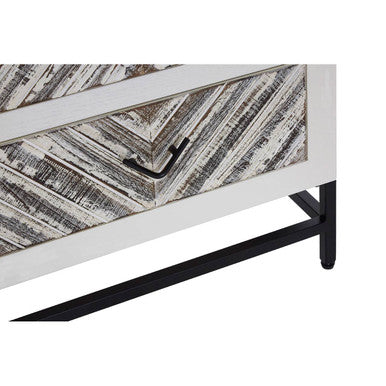 Lombok White 2 Drawer Bedside Table