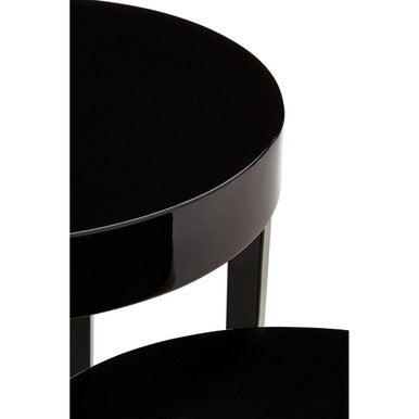 Moritz Black High Gloss Finish Set of 3 Round Side Tables