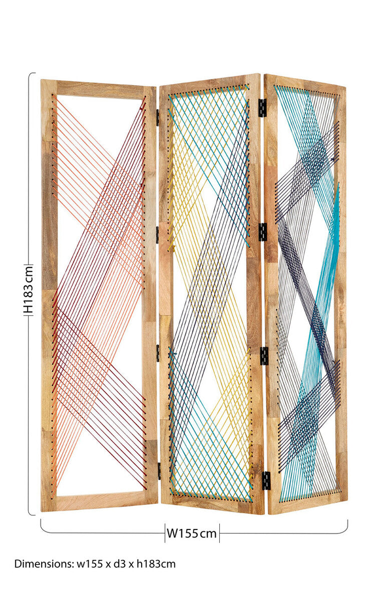 Fusion 3 Panel Multicoloured Room Divider