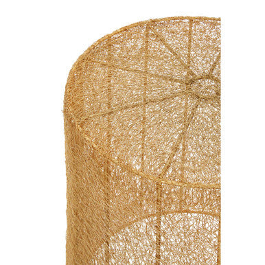Set of 2 Gold Finish Open Weave Mesh Round Side Tables, Templar
