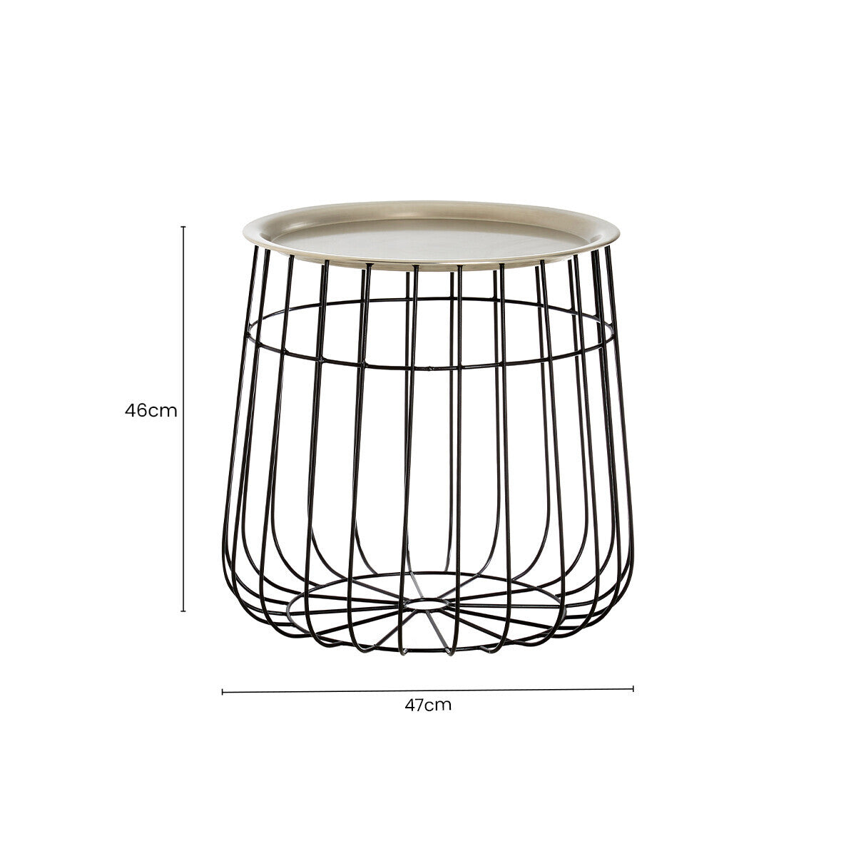 Templar Silver and Black Wire Detail Tray Side Table
