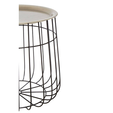 Templar Silver and Black Wire Detail Tray Side Table