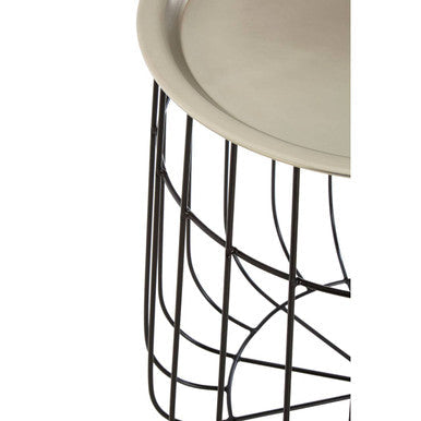 Templar Silver and Black Wire Detail Tray Side Table