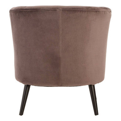 Plush Round Grey Velvet Curved Chair