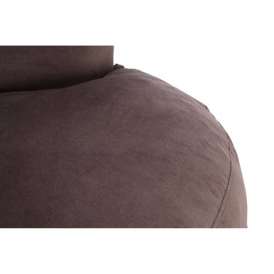 Plush Round Grey Velvet Curved Chair