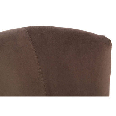 Plush Round Grey Velvet Curved Chair