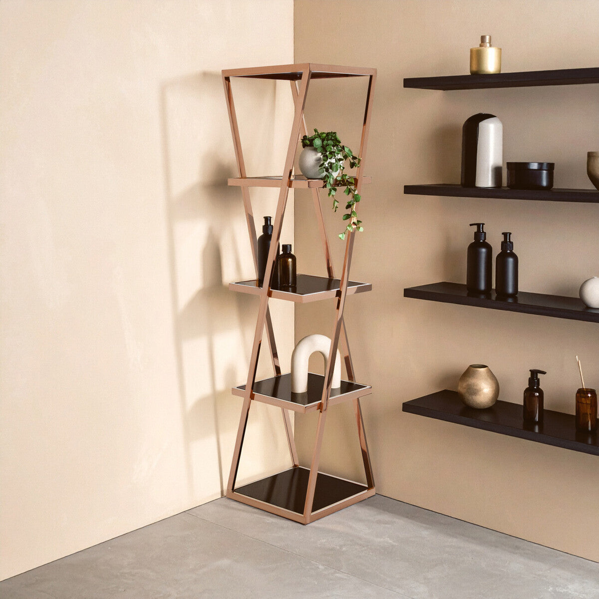 Ackley 5 Tier Rose Gold Shelf Unit