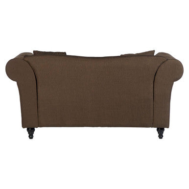 2 Seater Brown Chesterfield Sofa, Fable