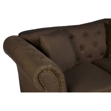 2 Seater Brown Chesterfield Sofa, Fable