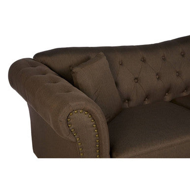 3 Seater Brown Chesterfield Sofa, Fable