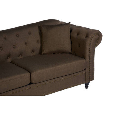 3 Seater Brown Chesterfield Sofa, Fable