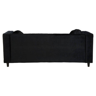 3 Seater Black Velvet Sofa, Farah