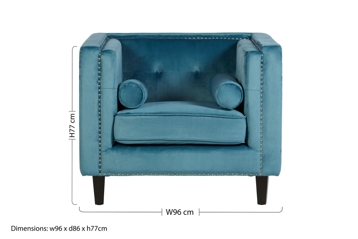 Felisa Blue Velvet Chair